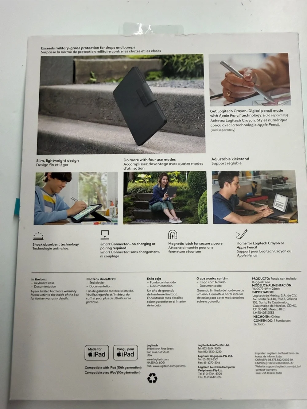 NEW Logitech Rugged Folio Keyboard Case for iPad (10th Gen)